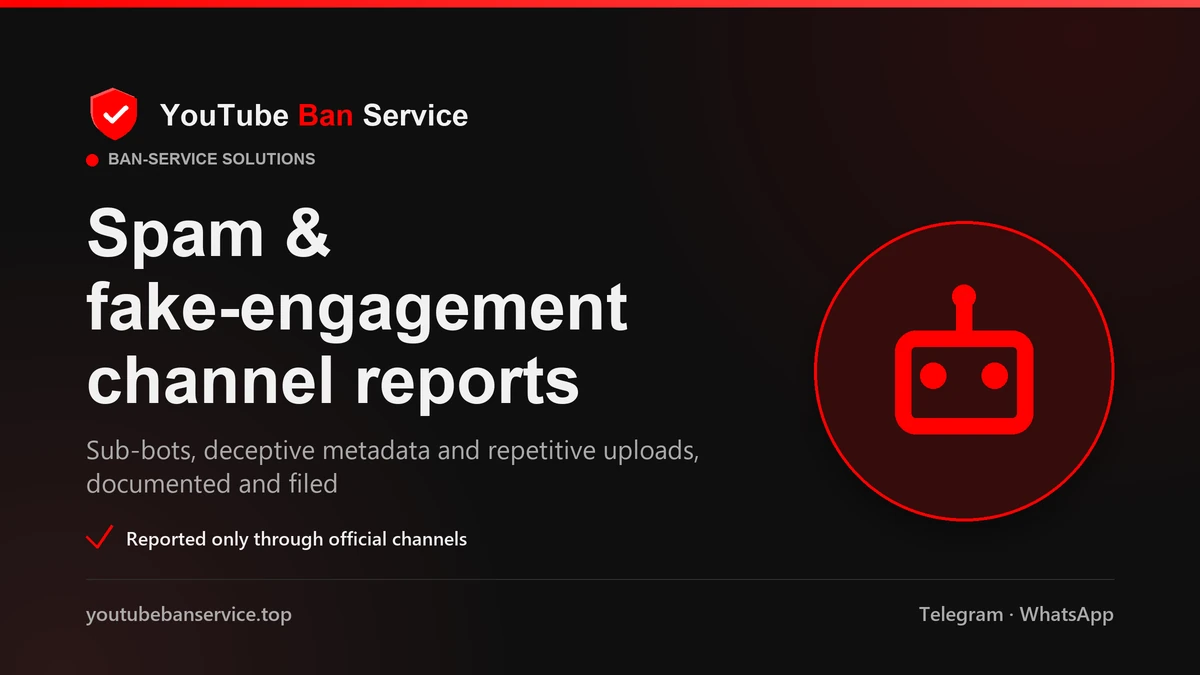 Report fake views and fake engagement on YouTube under the spam and deceptive-practices reason